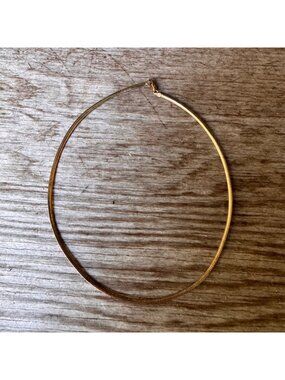 925 Sterling Silver Omega Snake Chain Necklace 17” 11.85g Gold Tone Finish